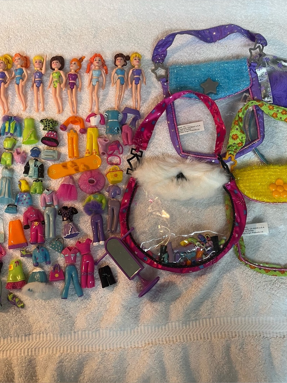 Polly Pocket doll rubber clothes purses y2k lot bundle